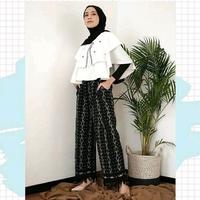 Gambar Celana Tenun Etnik Kulot Wanita Sumba Bawahan Motif NTT Jumbo Premium - HITAM SALUR, XL dari ponokawanbatik undefined 3 Tokopedia