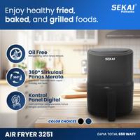 Gambar SEKAI Air Fryer Digital 650 Low Watt AFS 3251 / AFS3251 2.3 Liter - Hitam dari Sajun Electronic Serpong undefined 3 Tokopedia