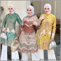 Gambar Baju Atasan Kemeja Tunik Batik Wanita Modern Dress Batik Wanita Jumbo - T lyodra coklat, XL dari ponokawanbatik undefined 2 Tokopedia