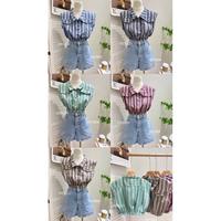 Gambar ATASAN CROP LIST BRAND HELLO 50190 FASHION WANITA IMPORT BANGKOK - GREEN dari bebellaid undefined 2 Tokopedia