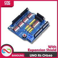 Gambar ARDUINO UNO R3 ATMEGA328P CH340 COMPATIBLE BOARD PLUS EXPANSION SHIELD dari kaliesoe1 undefined 2 Tokopedia