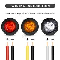 Gambar 10pcs Mini Round 3/4" Grille Outline Lamp Side Marker Turn Signal LED dari Noakes Store undefined 3 Tokopedia