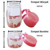 Gambar Tempat Bumbu Dapur Kitchen Botol Minyak Kaca 4 Pcs + Sendok Set - FM dari Formiana undefined 5 Tokopedia
