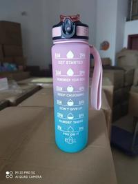 Gambar Alpha 1000ml 1L Sports Water Bottle Gradient Color Remainder With Stra dari Garda Storee undefined 4 Tokopedia