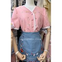 Gambar [New] Brand Cotton Store Ann Shop Blouse Atasan - Import Bangkok - Pink 9 (pendek) dari Zara Mini Store undefined 3 Tokopedia