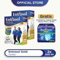 Gambar BIG SALE Buy 2 Entrasol Gold Vanilla 1000g Free Confidence Heavy Flow dari Harmoni Kue Mart undefined 1 Tokopedia