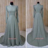 Gambar [New] Gaun Pengantin Muslim By Almizan Tailor - Ijo Sage green, L (LD 100) dari Rafiq Mini Store ID undefined 2 Tokopedia