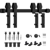 Gambar Jachor Bypass Sliding Barn Door Hardware Track Bent Hanger System dari Kazumi Kaito undefined 2 Tokopedia
