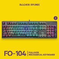 Gambar Sades Ryunix FO104 / FO-104 Mechanical Gaming Keyboard Fullsize FO 104 - Blue Switch dari Clover Gaming Indonesia undefined 2 Tokopedia
