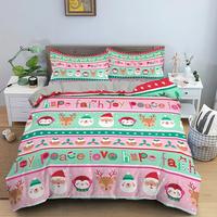Gambar Christmas Bedding Set 3D Print Santa Claus Duvet Cover Set King Q dari Faidah Berkah undefined 4 Tokopedia