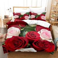 Gambar Red Rose Bedding Bedroom Flower Queen Duvet Cover Bedding Set Kin dari Faidah Berkah undefined 5 Tokopedia