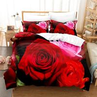 Gambar Red Rose Bedding Bedroom Flower Queen Duvet Cover Bedding Set Kin dari Faidah Berkah undefined 2 Tokopedia