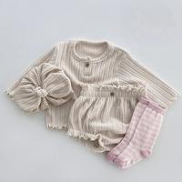 Gambar 024M Newborn Baby Girls Clothing Set Long Sleeved Solid Color T dari Grace Velvet undefined 4 Tokopedia