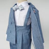 Gambar Boy Suit For Kids Baby Slim Clothing Set Sky Blue Blazer Suspende dari Chroma Offcial undefined 3 Tokopedia