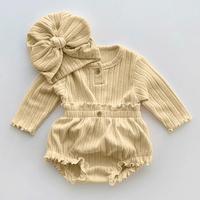 Gambar 024M Newborn Baby Girls Clothing Set Long Sleeved Solid Color T dari Grace Velvet undefined 3 Tokopedia