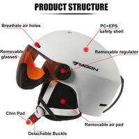 Gambar Moon Skiing Helmet Integrallymolded Pceps Goggles Ski Helmet Ou dari Spider Store1 undefined 2 Tokopedia