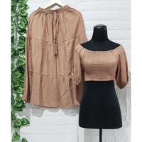 Gambar Baju Setelan Wanita Crop Rok Kekinian / Setelan Baju Bali Top Sabrina dari Pisce Fashion undefined 2 Tokopedia