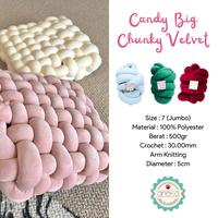 Gambar Aneka Benang - Benang Rajut Candy Big Chunky Velvet 100% Polyester 500gr Jumbo Size 7 untuk Tas Rajut Fashion Selimut Bantal Crochet 30.00mm Arm Knitting Diameter 5cm - 1801 dari AnekaBenang undefined 1 Tokopedia