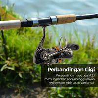 Gambar Reel Pancing Mini Spinning Fishing Reel 4.3:1 Gear Ratio - MN100 - Hitam dari cv_bomiindo undefined 2 Tokopedia