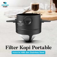 Gambar [ACC] One Two Cups Filter Penyaring Kopi Portable Cone Coffee Dripper - Hitam dari Accera Store undefined 1 Tokopedia