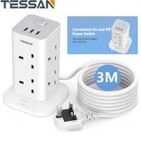 Gambar Surge Protector Multi Plug USB ChargerPower Strip With 3 USB Charging Ports And 3/8 AC Outlets, TESSAN2M/3M/10M Plugs Extension Charger USB Adapter With 2 Metre Extension Cord Home Kitchen Travel,3250W,13A dari Funky Findssss undefined 1 Tokopedia