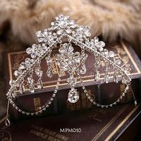 Gambar Aksesoris Mahkota Kristal Silver Pengantin Hijab Modern MPM010 dari Dunia Pernik House undefined 2 Tokopedia