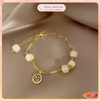 Gambar COD Gelang Wanita Adjustable Berkah Hoki Kebahagiaan warna Emas dari iSoul Official undefined 1 Tokopedia