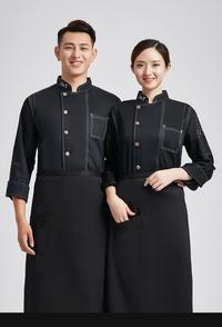 Gambar Black Chef Uniform Restaurant Chef Coat Men long Sleeve Apron Chef dari OCIHHH31 undefined 5 Tokopedia