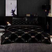 Gambar Simlpy Black Bedding Set,High Quality Duvet Cover,Golden Geometric dari KARMINII39 undefined 4 Tokopedia