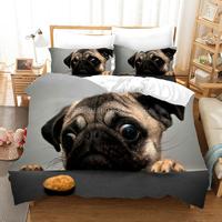 Gambar Funny Pug Dogs 3D Bedding Set Duvet Cover Set Dog Comforter Double dari BAHTIARR39 undefined 4 Tokopedia