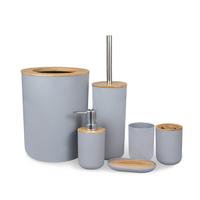 Gambar Bathroom Accessories Sets Bamboo Toothbrush Holder with Cup Soap dari Fitzen undefined 3 Tokopedia