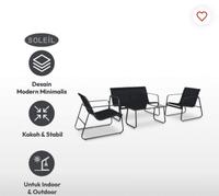 Gambar meja kursi cafe teras outdoor pantai soleil textilene lounge set 4 pc dari JedidiahRendra undefined 3 Tokopedia