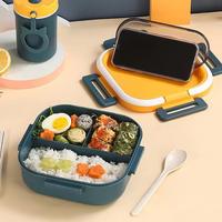 Gambar Lunch Box Kotak Bekal 3 Sekat 1300 Ml Free Sendok Garpu 919 Terbaru - PINK dari tutikk official store undefined 4 Tokopedia
