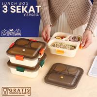 Gambar Lunch Box Aesthetic 3 Sekat 900ml Kotak Pegangan Warna Tempat Bekal Makanan Anak Dewasa Sendok Garpu Plastik - KUNING dari Bandung Grup Stainless undefined 1 Tokopedia
