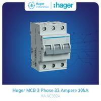 Gambar Hager MCB 32a 32 Ampere 3 Phase 3P 3 Pole 32 Amper 10kA NC332A dari Hager Indonesia undefined 2 Tokopedia