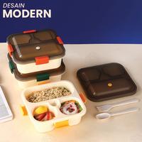 Gambar Lunch Box Aesthetic 3 Sekat 900ml Kotak Pegangan Warna Tempat Bekal Makanan Anak Dewasa Sendok Garpu Plastik - KUNING dari Bandung Grup Stainless undefined 2 Tokopedia