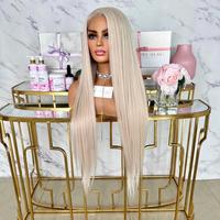 Gambar Icy Platinum Blonde Soft Glueless Straight Lace Front Wig 26inch dari Olko Shopi undefined 3 Tokopedia