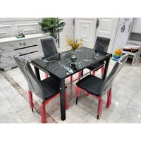 Gambar Meja Makan Importa Tempered glass 4 Kursi Meja Makan Kaca Besi dari Zara Aaizaa undefined 2 Tokopedia