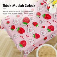 Gambar Taplak Meja Corak Buah Strawberry Ukuran 137×183cm / Taplak Alas Meja dari baktiara store undefined 3 Tokopedia
