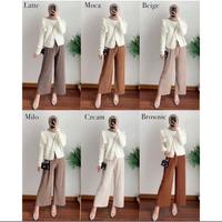Gambar Xoba Fashion 2500 Bawahan Wanita Kulot Lidi Celana Panjang - COKLAT HD dari XOBA FASHION undefined 4 Tokopedia