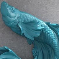 Gambar Nordic Home Wall Decor 85cm Fighting Fish Statue Sculpture Feng Shui Lucky - Gold - H dari RETRO-REVIVAL undefined 5 Tokopedia