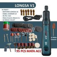 Gambar BOR MINI GRINDER SET CORDLESS 3.6V MINI DRILL TUNER 95 AKSESORIS 3 - LONGSA BASIC dari JHDofficial undefined 3 Tokopedia