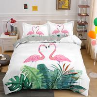 Gambar Pink Couple Flamingo Bedding Set Animals Lover Duvet Cover With dari kamko store undefined 5 Tokopedia
