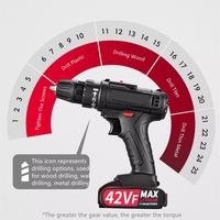 Gambar [Flash Deal] 42V Drill Cordless Hammer Impact Drilling Screwdriver Tools Power dari Zephyr Zonest undefined 2 Tokopedia