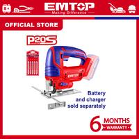 Gambar EMTOP 20V High Performance Lithium-Ion Multifunctional Cordless Jig Saw With 5pcs Blade Wood,Metal ,Woodworking Power Tool ( Unit) ELGS208501 dari Whisker Wonders undefined 1 Tokopedia