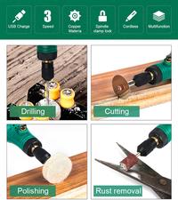 Gambar [Ready Stock] KIPRUN Cordless Drill Engraver Pen 3.7V USB Cable Mini Variable Speed Mini Drill Rotary Power Tools Hand Drill, 3-Speed Rotary Tool Grinding With Drill Bit Accessory Kit Dremel Tools dari Zephyr Zonest undefined 5 Tokopedia