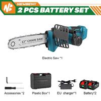 Gambar （free Gift）12inch Cordless Chainsaw Super Power 2000W Brushless Saw (with Plastic Box ) Makita Chainsaw Woodworking Power Tool Makita 18v Battery dari Zephyr Zonest undefined 2 Tokopedia
