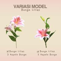 Gambar Bunga lili Palsu Imitasi Cabang 2 dan 3 Bunga Lily/Lilies Latex Artificial Flower Hiasan Bucket - 2 cbng kode 01 dari Better868 undefined 3 Tokopedia