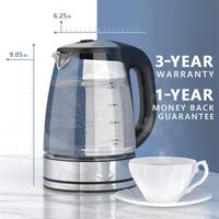 Gambar Kettle Temperature Control 4Hours Keep Warm Teapot 2L Glass Tea Coffee Hot Water Boiler BPA Free Home Appliance dari Zephyr Zonest undefined 5 Tokopedia