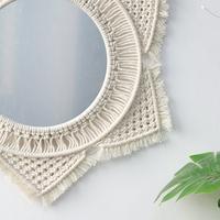 Gambar Wall Mirror Macrame Wall Hanging Mirror Boho Home Decor Mirrors for dari Ehjuzaun undefined 4 Tokopedia